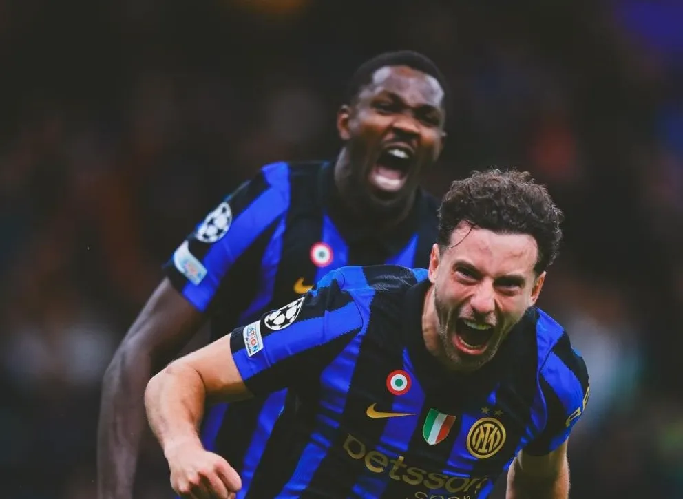 El brasileño Carlos Augusto celebra el gol de la victoria del Inter. Crédito: Inter de Milán
