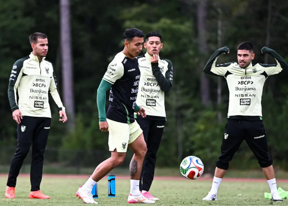 Un entrenamiento del seleccionado nacional en la última fecha FIFA. Foto: FBF