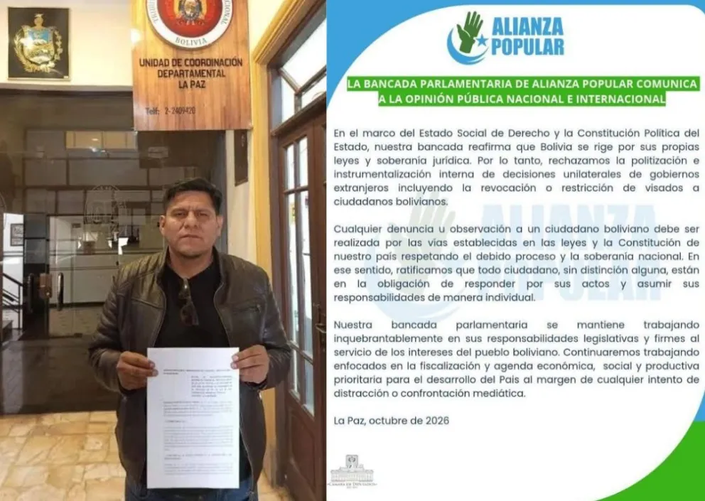 El diputado Rolando Santos Pacheco Chávez y el comunicado de Alianza Popular. Foto: Rolando Pacheco y Alianza Popular/Facebook