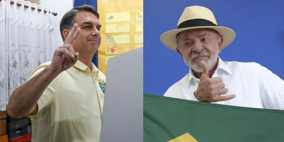 Combo de dos fotografías del mandatario brasileño, Luiz Inácio Lula da Silva (d), y el senador Flávio Bolsonaro, quienes disputarán la Presidencia en una segunda vuelta electoral el próximo 25 de octubre. EFE