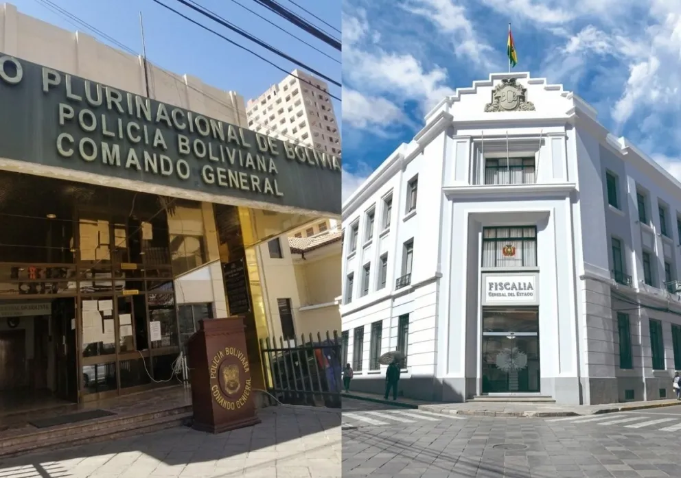 Instalaciones del Comando Nacional de la Policía y la Fiscalía General. Foto: Composición