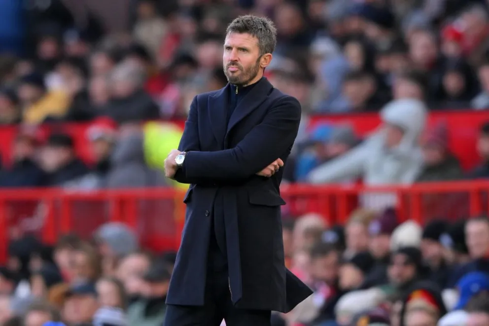 Michael Carrick, el entrenador del Manchester United, durante el partido frente al Bournemouth. Foto: EFE