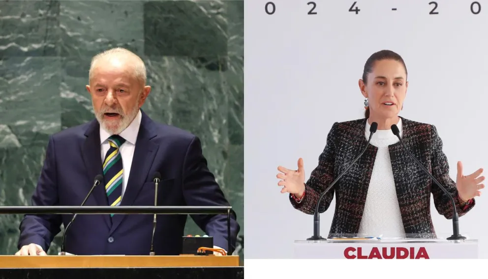 Combo de fotografías que muestra al presidente de Brasil Luiz Inácio Lula da Silva (i) y la presidenta de México, Claudia Sheinbaum. Foto: EFE