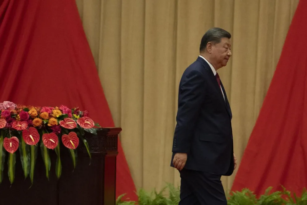 El presidente de China, Xi Jinping, en el salón de banquetes del Gran Palacio del Pueblo. Foto: EFE
