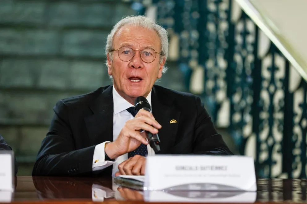 El secretario de la Comunidad Andina de Naciones (CAN), Gonzalo Gutiérrez, durante una rueda de prensa, en Quito (Ecuador). Foto: EFE