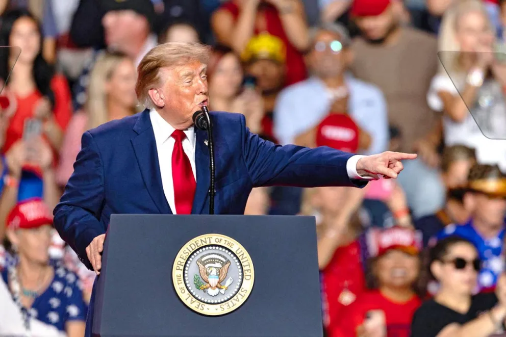 Fotografía de archivo Donald Trump, durante un discurso en un acto de campaña de apoyo de los candidatos republicanos en San Antonio, Texas (EE.UU.). Foto: EFE